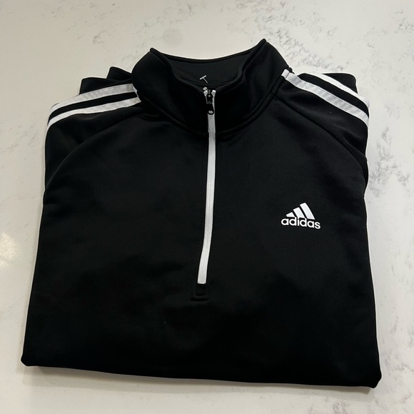 Adidas Men's Black Half-Zip Performance Jacket - Picture 6 of 10